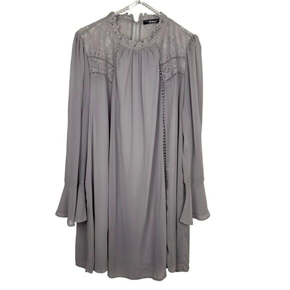 Andree by Unit boho bohemian lavender purple dress size 1X lace - Picture 2 of 13